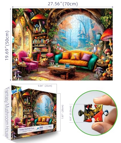 Blueforest 1000 Piece Jigsaw Puzzle for Adults Whimsical Forest Living Room Magical Puzzle Challenging Adult Puzzles with Vivid Art Finished Size 275x197 - Image 5