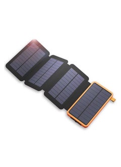 8000mAh Solar Charger Power Bank with 4 Solar Panels, Dual USB, LED Flashlight Waterproof Portable External Backup Battery for iPhone, Mobile Phone, iPad, Tablet, etc