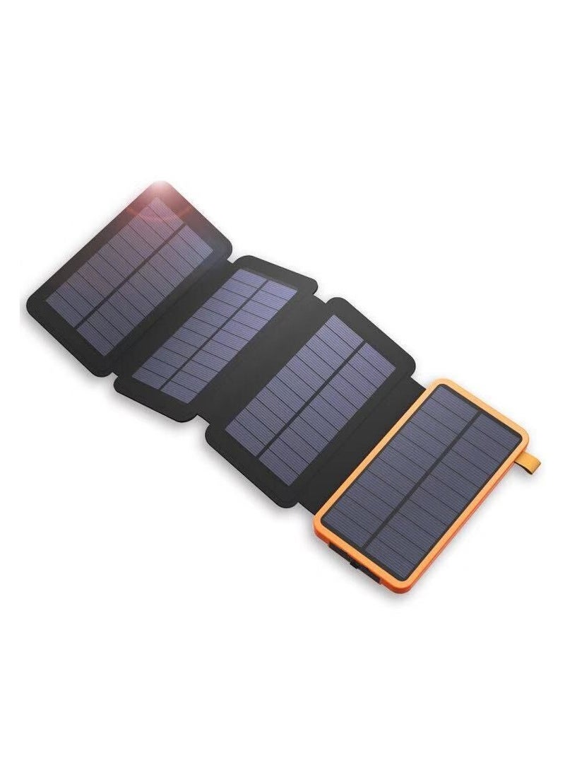 General - 8000mAh Solar Charger Power Bank with 4 Solar Panels, Dual USB, LED Flashlight Waterproof Portable External Backup Battery for iPhone, Mobile Phone, iPad, Tablet, etc - Image 1