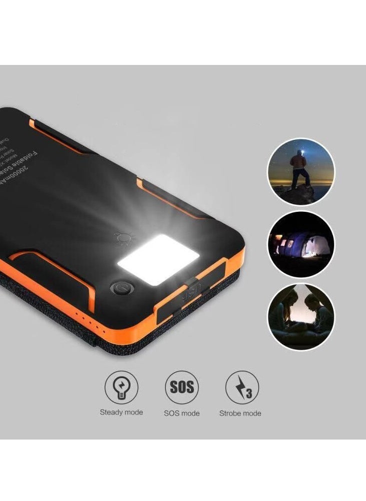 General - 8000mAh Solar Charger Power Bank with 4 Solar Panels, Dual USB, LED Flashlight Waterproof Portable External Backup Battery for iPhone, Mobile Phone, iPad, Tablet, etc - Image 1