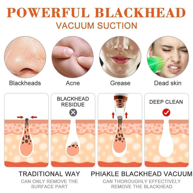 IDEA CHASERS 4 in 1 Derma Rechargeable Electric blackhead remover vacuum machine Derma Suction face cleaner machine Acne Pore Cleaner Whitehead Remover All Skin Types Blackhead - Image 5