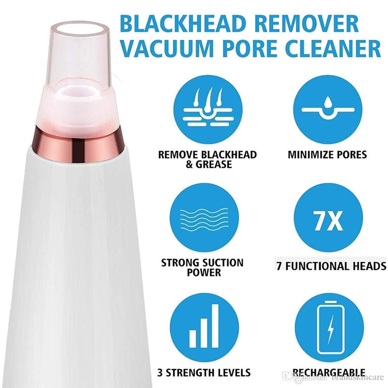 IDEA CHASERS 4 in 1 Derma Rechargeable Electric blackhead remover vacuum machine Derma Suction face cleaner machine Acne Pore Cleaner Whitehead Remover All Skin Types Blackhead - Image 2