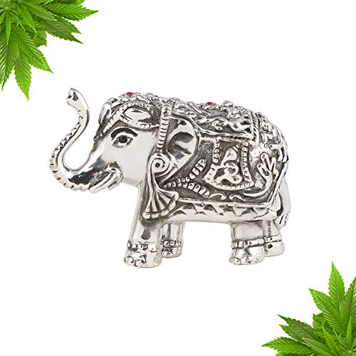 DHRUVS COLLECTION Pure Silver 999 Hollow Elephant Idol/Statue Symbol of Lord Ganesha/Buddha in Oxidised Finish (25-28 Gram, Single Piece) - Image 3