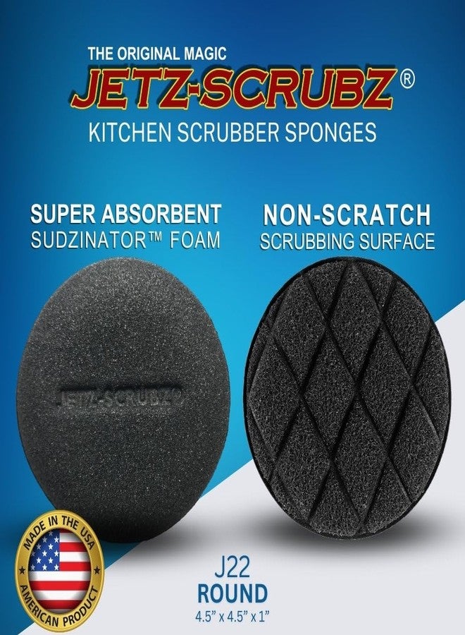 Jetz-Scrubz Scrubber Sponge, J22/3, Round, Set of 3, Made in the USA - Image 3