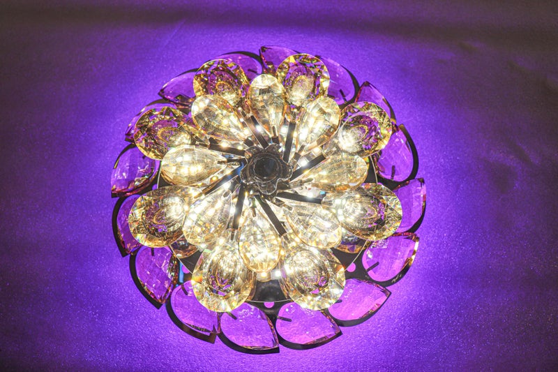 swanart Elegant Moving Flower Wall Light with Color Changing Crystals - Image 3