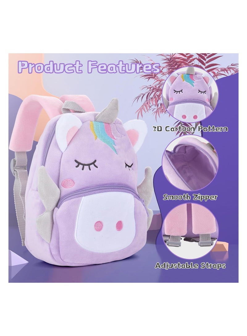 KAKOO Cute Toddler Backpack,Cartoon Kids Animal Backpack,Soft Plush Rucksack for Preschool Kindergarten for Ages 2-6 Year - Image 2