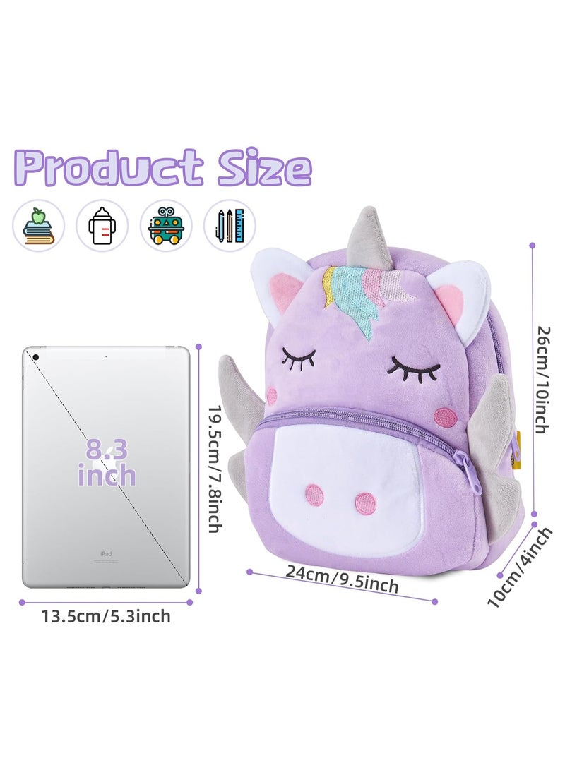 KAKOO Cute Toddler Backpack,Cartoon Kids Animal Backpack,Soft Plush Rucksack for Preschool Kindergarten for Ages 2-6 Year - Image 3