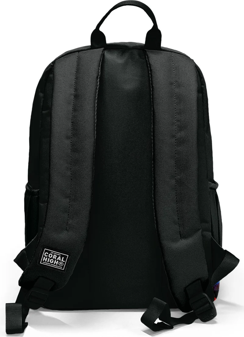 CORAL HIGH Black Graffiti Patterned School Backpack 23633
