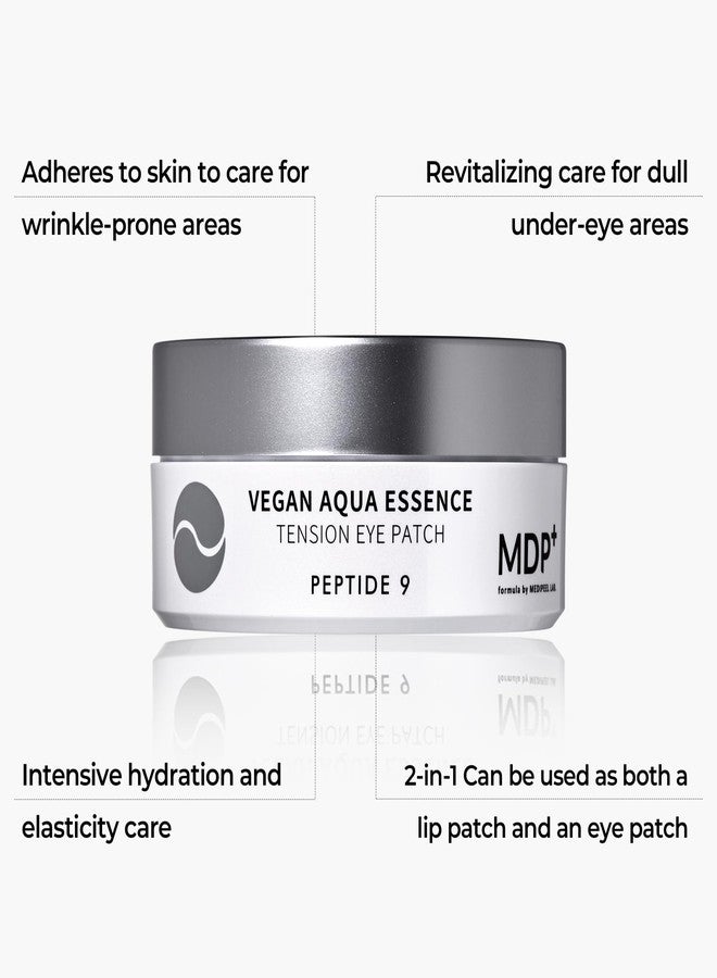 MDP+ PEPTIDE 9 VEGAN AQUA ESSENCE TENSION EYE PATCH, Niacinamide, eye mask 3.38 oz/1.6gx60ea,Hyaluronic Acid, Wrinkle Care, Under Eye Mask, Puffy Eyes, Hydrating Treatment - Image 2