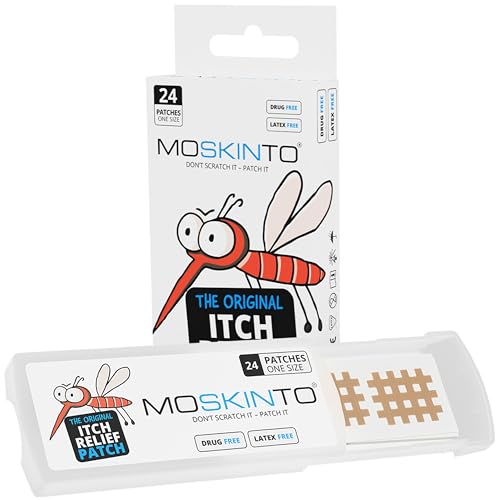 Moskinto, The Original Mosquito Itch Relief Patches for Kids & Adults, Bug Bite Patches Soothe Swelling & Itching Instantly, Anti Itch Bug Bite Relief, Suction Tool Alternative Travel Pack, 24 Count - Image 1
