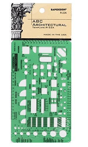 Rapidesign 18 Inch ABC Architect Drawing Template 1 Each R22A