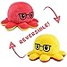 TeeTurtle Reversible Octopus Plushie 4Inch Red Yellow with Glasses TwoSided Flip Plush Toy with Embroidered Details Cute Mini Collectible Plush for Kids Teens and Adults - Image 3