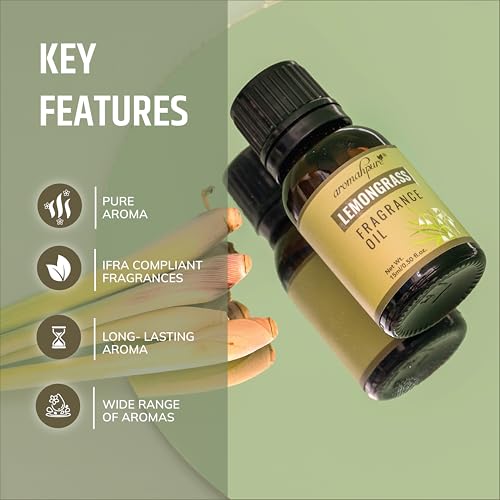 Aromahpure Fragrance Oil | 15 ml | Lemongrass Aroma Oil for Home Fragrance | Best for Aromatherapy | Helps in Meditation | Used in Diffusers, Candles, Air Fresheners, Soaps, IFRA Certified - Image 3