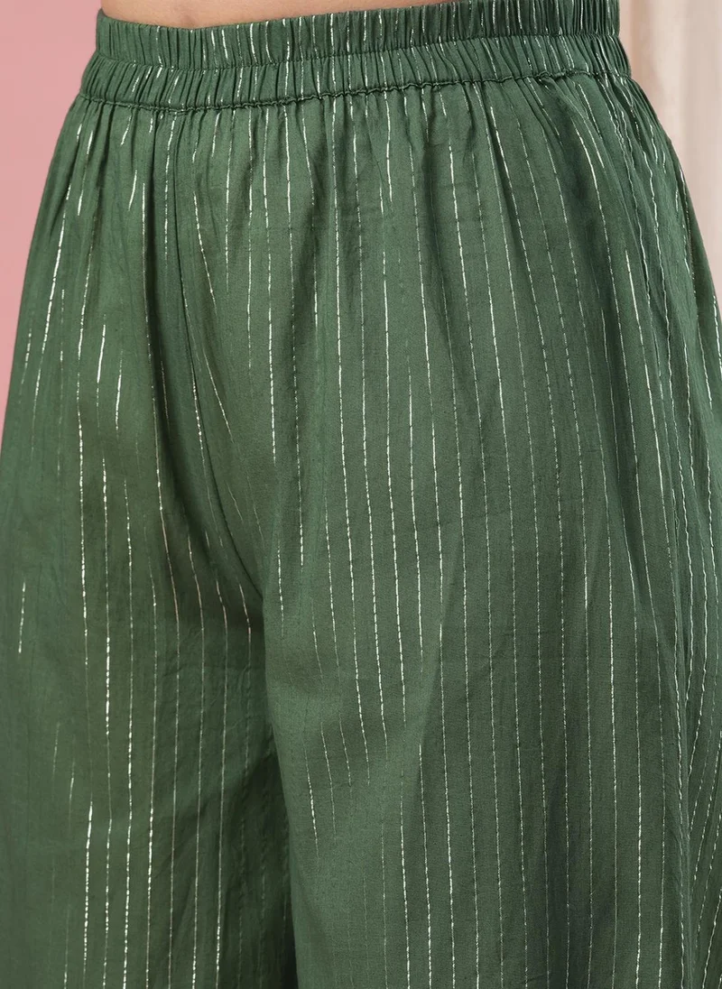 globus Globus Women Striped A Line Kurta & Palazzo Festive Set