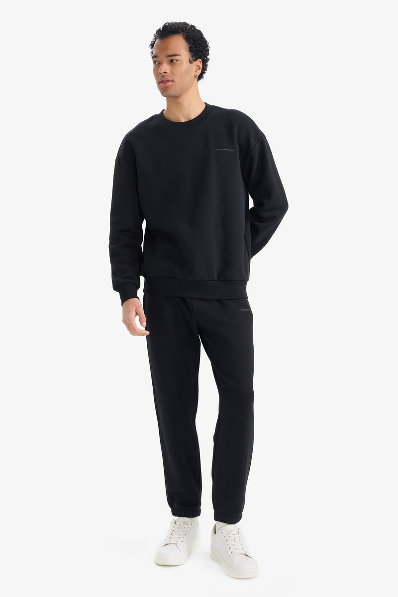 DeFacto Black Man Boxy Fit Printed Set Casual - Image 1