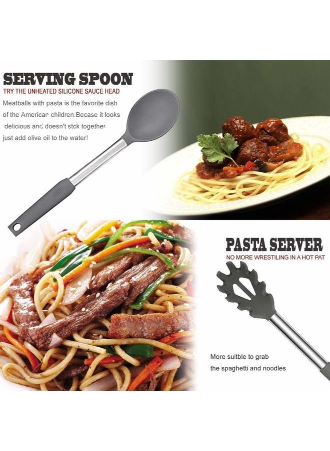 BECBOLDF Kitchen Utensil Set,Silicone Cooking Utensils,Stainless Steel Kitchen Utensils Set,Silicone Spatula Set Utensil Set,Silicone Utensils Cooking Utensil Set,Kitchen Tools Gadgets - Image 5
