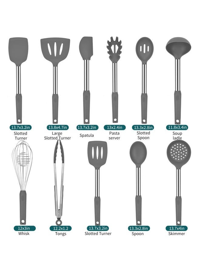 BECBOLDF Kitchen Utensil Set,Silicone Cooking Utensils,Stainless Steel Kitchen Utensils Set,Silicone Spatula Set Utensil Set,Silicone Utensils Cooking Utensil Set,Kitchen Tools Gadgets - Image 2