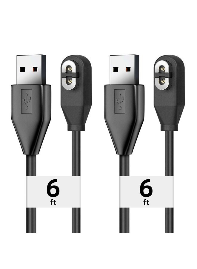 seynli [2 Pack] 6 ft Long Replacement Magnetic Charging Cable for AfterShokz Aeropex / OpenRun, OpenRun Mini, OpenRun Pro, OpenComm (Formerly Known as AfterShokz) AfterShokz Bone Conduction Bluetooth Headset - Image 1