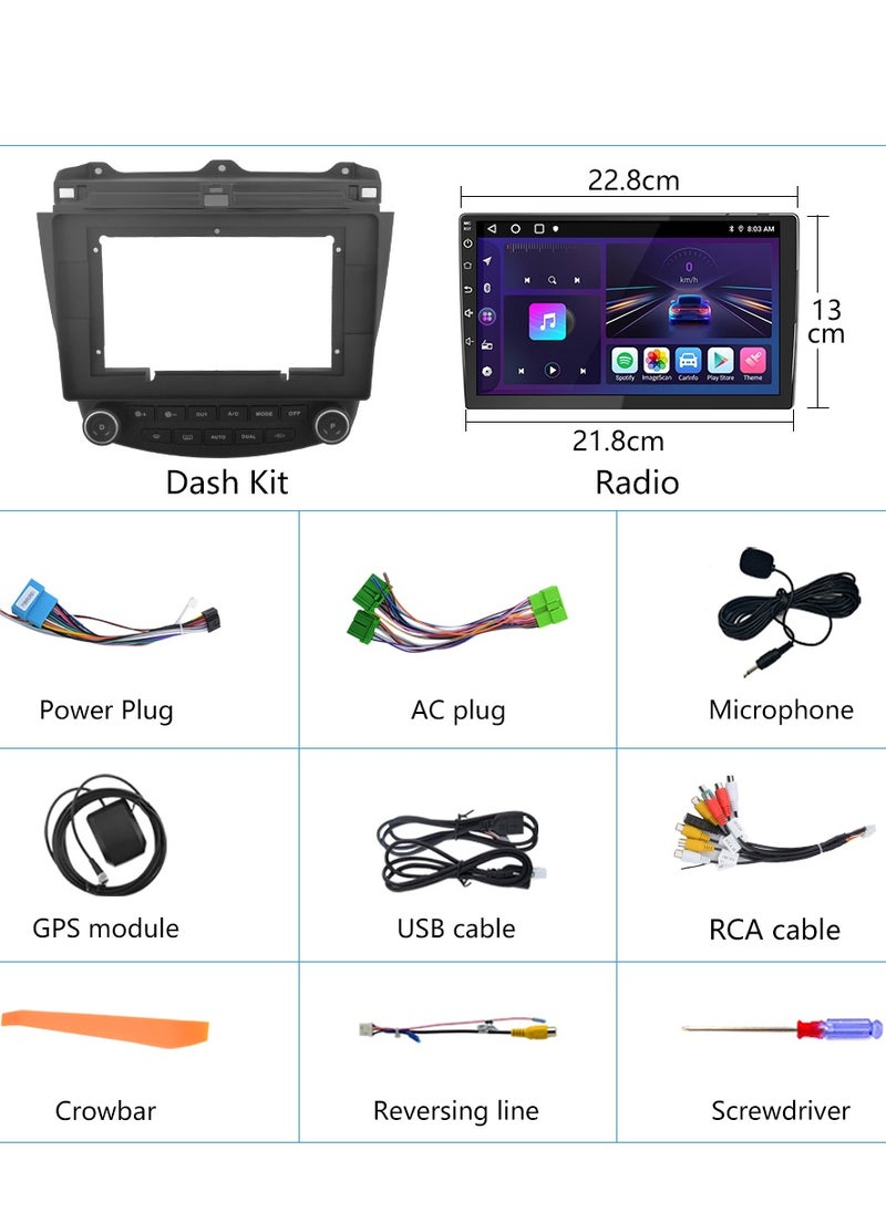Junsun - Android 12 Car Radio Stereo 10 inch Touch Screen with WiFi Bluetooth for Honda Accord 7th 2003 2004 2005 2006 2007 - Image 1
