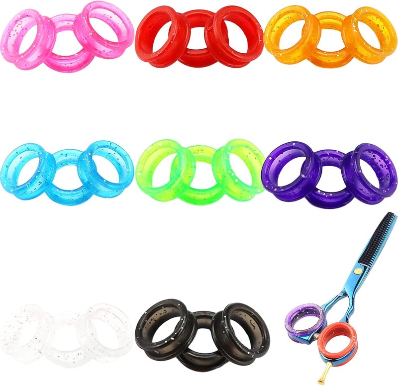 minkissy 16pcs Scissors Finger Rings Silicone Pet Grooming Scissors Rings Dog Grooming Shears Finger Rings Relieve Finger Fatigue No Scissor