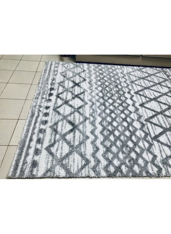 HANDPICKED FURNITURE Boho Fluffy White Rectangular Carpet Ultra Soft Area Carpets For Bed Room Living Room And Dining Room Anti-Slip Floor Carpets Easy To Clean Made In Turkey  - Image 4