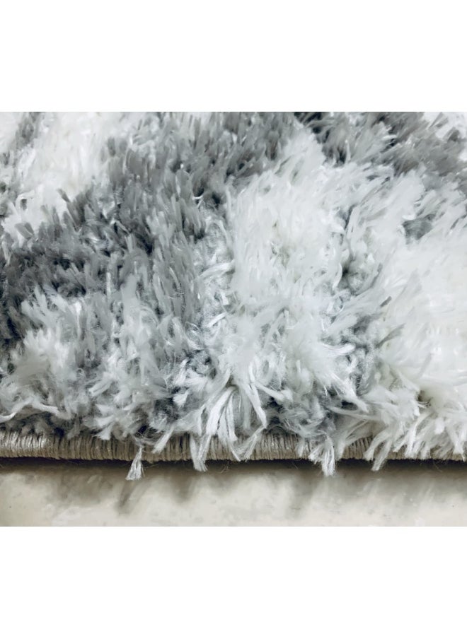 HANDPICKED FURNITURE Boho Fluffy White Rectangular Carpet Ultra Soft Area Carpets For Bed Room Living Room And Dining Room Anti-Slip Floor Carpets Easy To Clean Made In Turkey  - Image 2