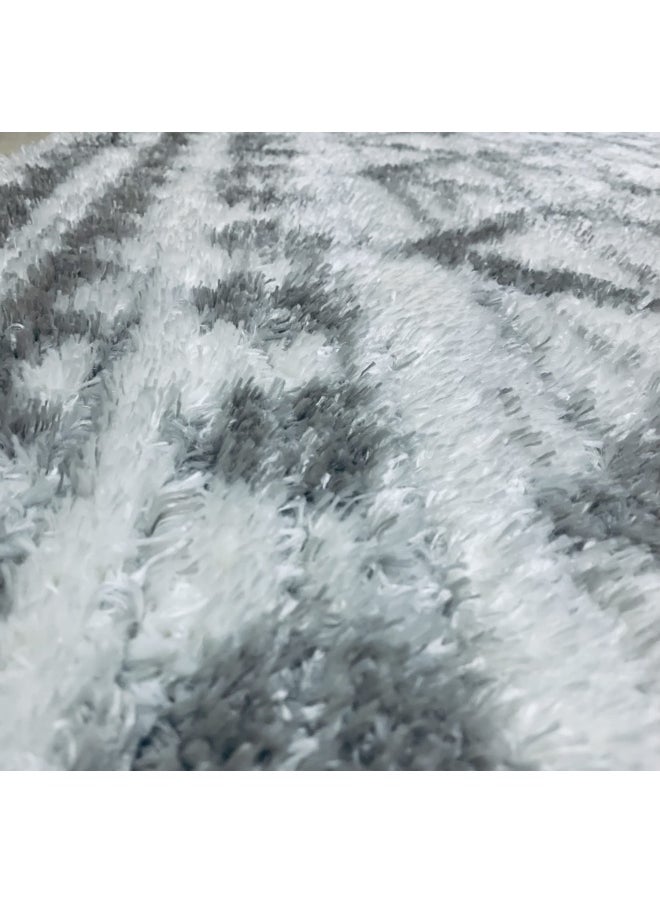 HANDPICKED FURNITURE Boho Fluffy White Rectangular Carpet Ultra Soft Area Carpets For Bed Room Living Room And Dining Room Anti-Slip Floor Carpets Easy To Clean Made In Turkey  - Image 5