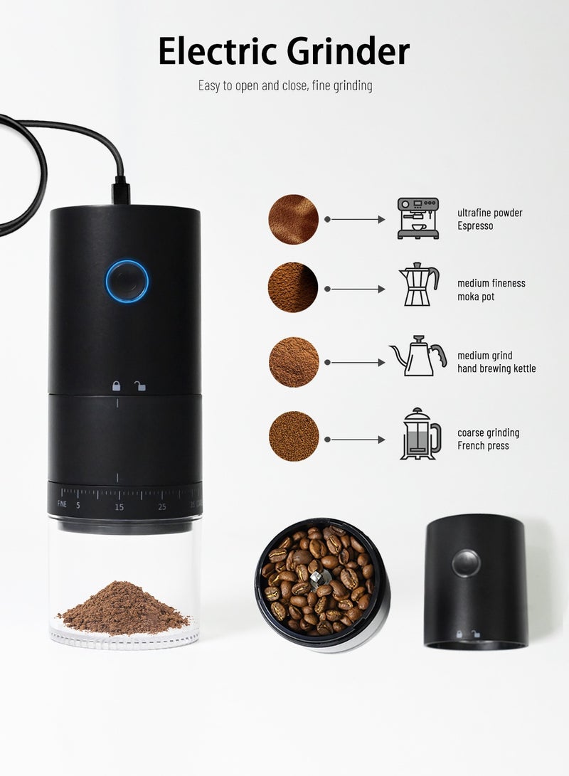 CHOIWIN V60 Coffee Maker Set, 12 Piece Electric Grinder  Coffee Drip Set, Coffee Maker Set with Carbon Fiber Tote, Automatic Brew Coffee Maker Set with Coffee Scale, Coffee Pot, Coffee Filter for Coffee Lovers  - Image 5