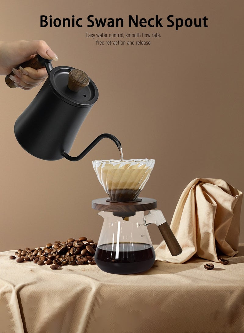CHOIWIN V60 Coffee Maker Set, 12 Piece Electric Grinder  Coffee Drip Set, Coffee Maker Set with Carbon Fiber Tote, Automatic Brew Coffee Maker Set with Coffee Scale, Coffee Pot, Coffee Filter for Coffee Lovers  - Image 3