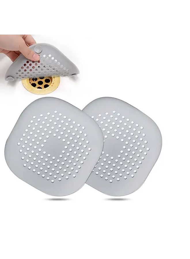 White Suction Cup Floor Drain Plug Hair Filter Anti Blocking For Kitchen Bathroom - Image 1