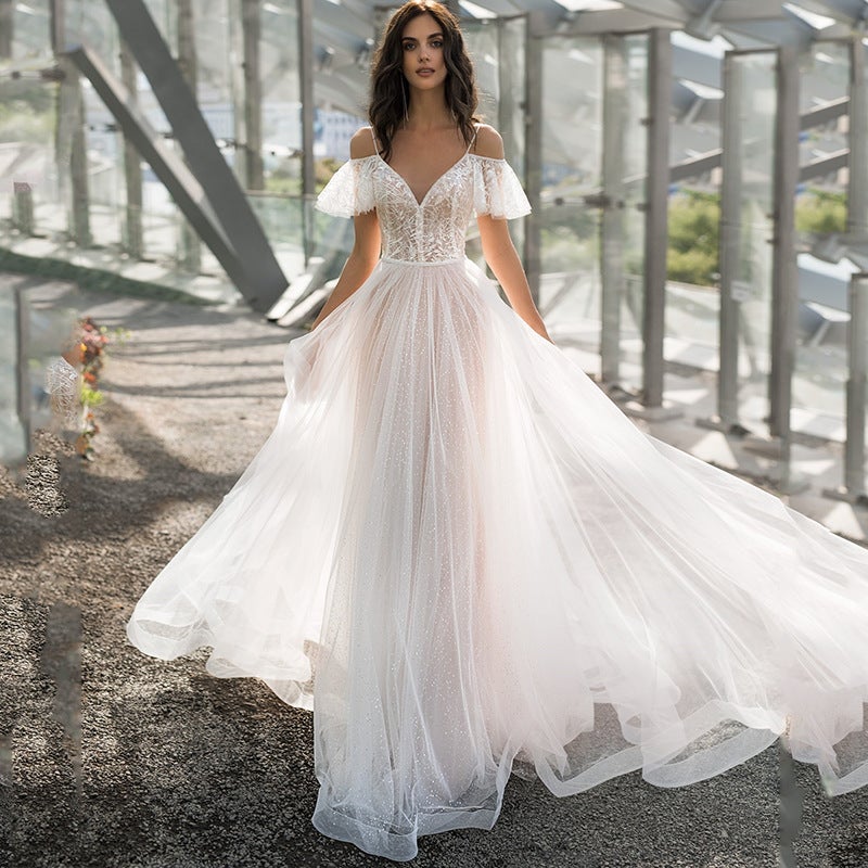 2024 Spring Plus-Size Wedding Dress Slimming Lace Bridal Gown White
