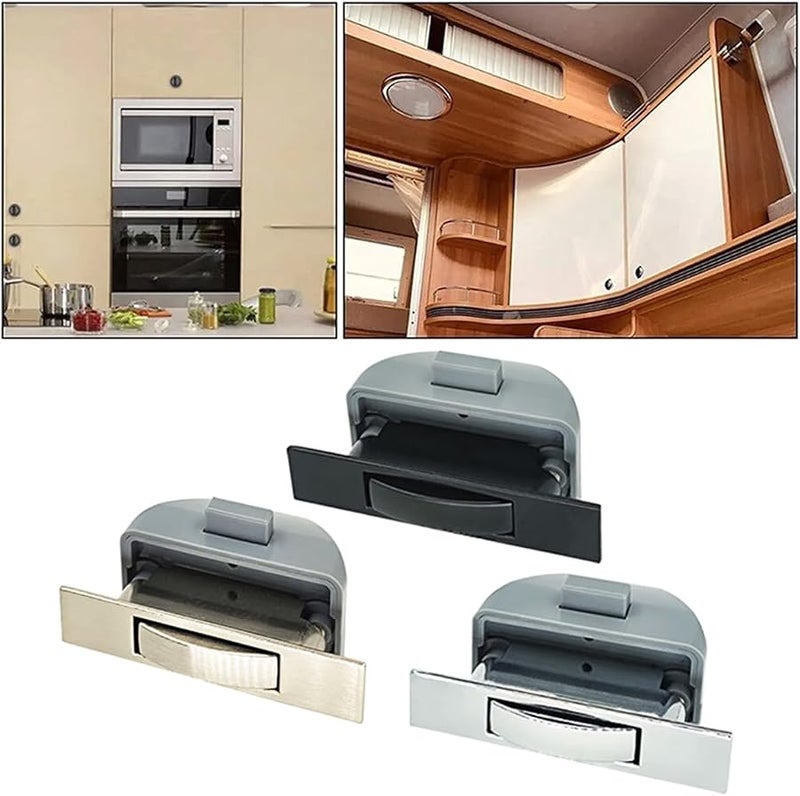 آلية قفل زر ضغط أسود للأدراج والمنازل المتنقلة واليخوت - Image 3