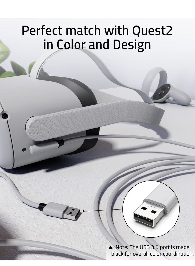 كابل لينك 5 أمتار لأكسسوارات Oculus Quest 2 و PC/Steam VR، نقل بيانات عالي السرعة للكمبيوتر، كابل USB 3.2 إلى USB C لسماعة VR وجهاز الألعاب - Image 2