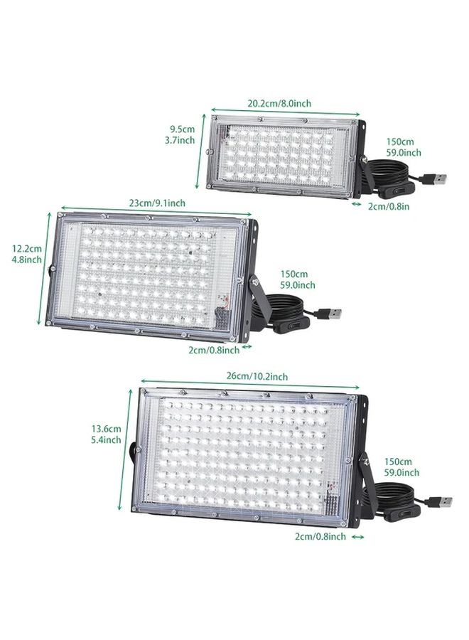 50LEDs 6000LM Bright Floodlight With Bracket Switch Control 5V USB Plug Garage Warehouse Light - Image 3