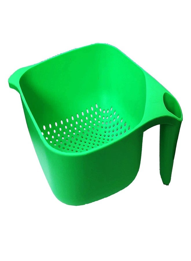 FIT FOCUS Multi-Purpose Strainer or Washer Bowl for Fruits Big Size Rice Strainer Chalni for Kitchen, Colander for Kitchen, Rice Drainer Sieve Kitchen Vegetable Washing Basket channi for Fruits (Green) - Image 1