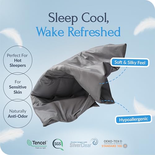 CASILVA Eucalyptus Duvet Cover Infused with Silver for AntiOdor Softer Than Silk Fibers More Cooling Than Cotton Perfect for Hot Sleepers Sensitive Skin 100 Tencel Lyocell KingCaliKing - Image 3