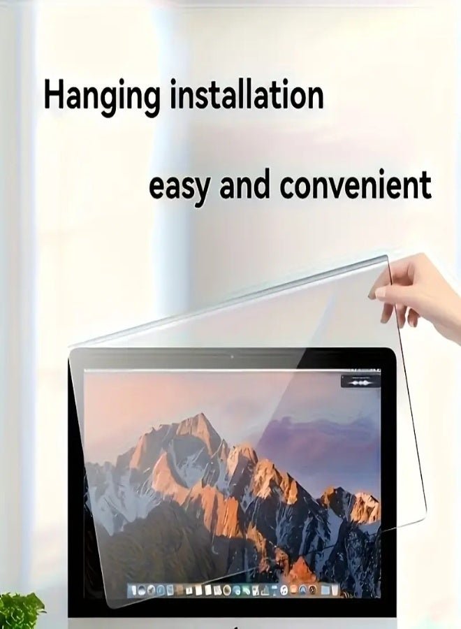 AROAQ 24-Inch 16:9 Hanging Monitor Screen Protector – Anti-Blue Light & Anti-Glare Acrylic Shield with Curved Surface, Eye Protection for Work & Gaming, Easy Installation - Image 3