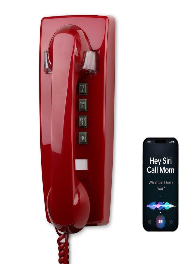Sangyn Bluetooth Retro Wall Phone Bluetooth Compatible with Android & iOS, Bluetooth Landline Phone Wireless Home Telephone with Voice Assistant,Speakerphone & Volume Control, Red - Image 1
