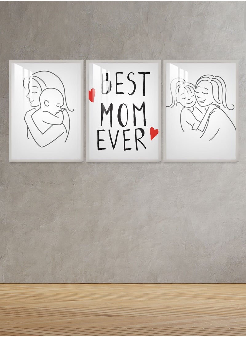 Marktna - Three Wall Panels 150x70cm with a Mother Day Design, Silver Frame And a Transparent Acrylic Layer 0.5kg - Image 1
