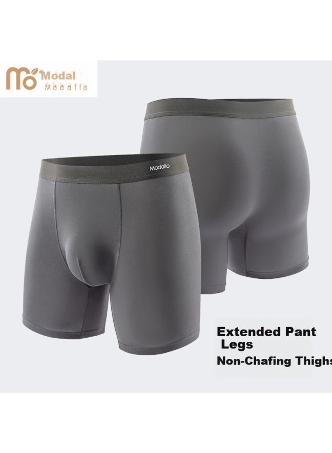 Modal Men's Sports Underwear Men's Long Running Fitness Cycling Square Pants 10a Antibacterial Loose Fat Man Anti-friction Leggings - Image 5