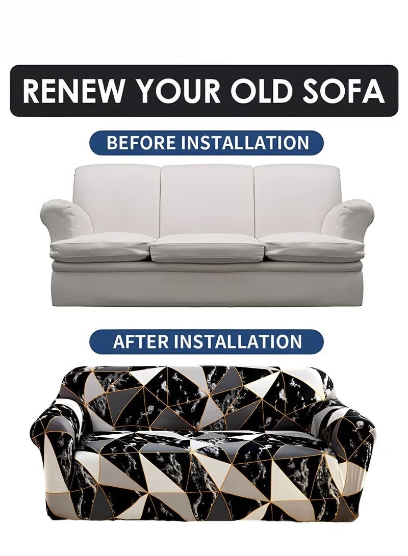 EETU Printed Stretch Sofa Cover Printed Couch Covers Sofa Slipcovers for 3 Cushion Couches Elastic Universal Furniture Protector - Image 3