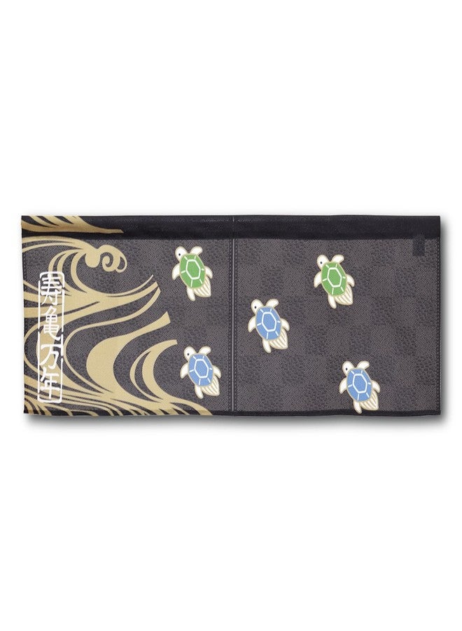 COTONOHA Japanese Short Noren Curtain - 33.5 x 11.8 in (85 x 30 cm) - Lace Fabric Doorway Divider for Kitchen, Entryway, or Room Décor - Made in Japan (Indigo Turtle) - Image 1