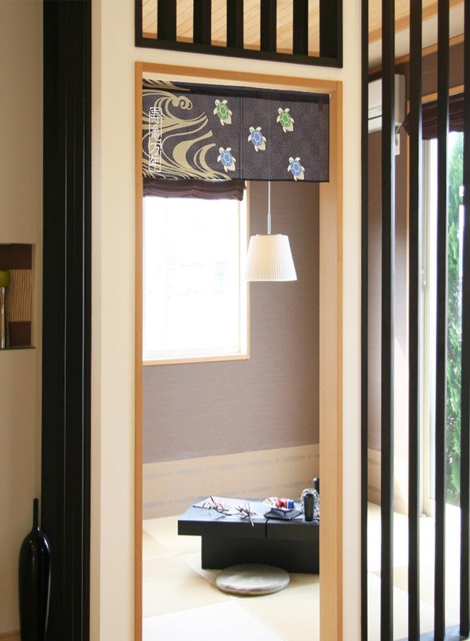 COTONOHA Japanese Short Noren Curtain - 33.5 x 11.8 in (85 x 30 cm) - Lace Fabric Doorway Divider for Kitchen, Entryway, or Room Décor - Made in Japan (Indigo Turtle) - Image 4