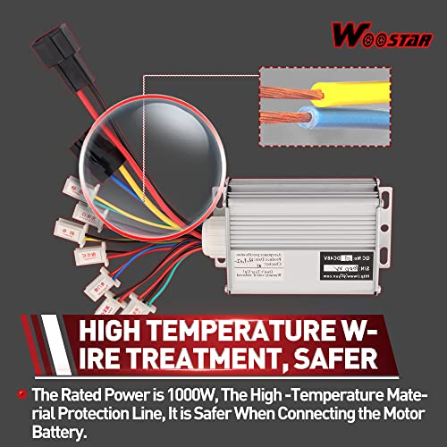 WOOSTAR Motorcycle Speed Controller 48V 1000W Replacement for Electrical Scooter E Bike Bicycle Tricycle Brush - Image 3