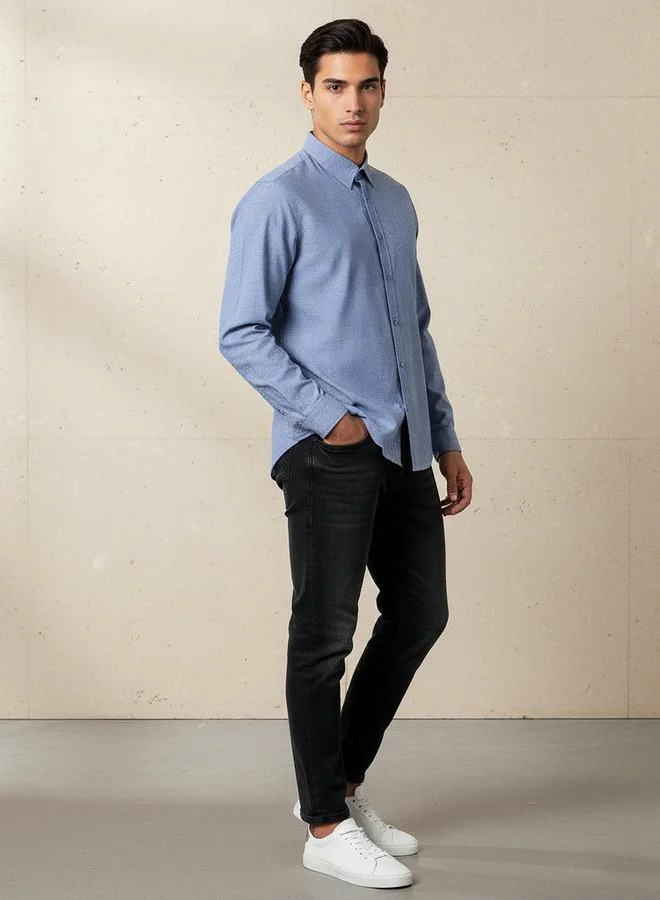 سبلاش فيڤ Men Regular Fit Collared Long Sleeve Shirt