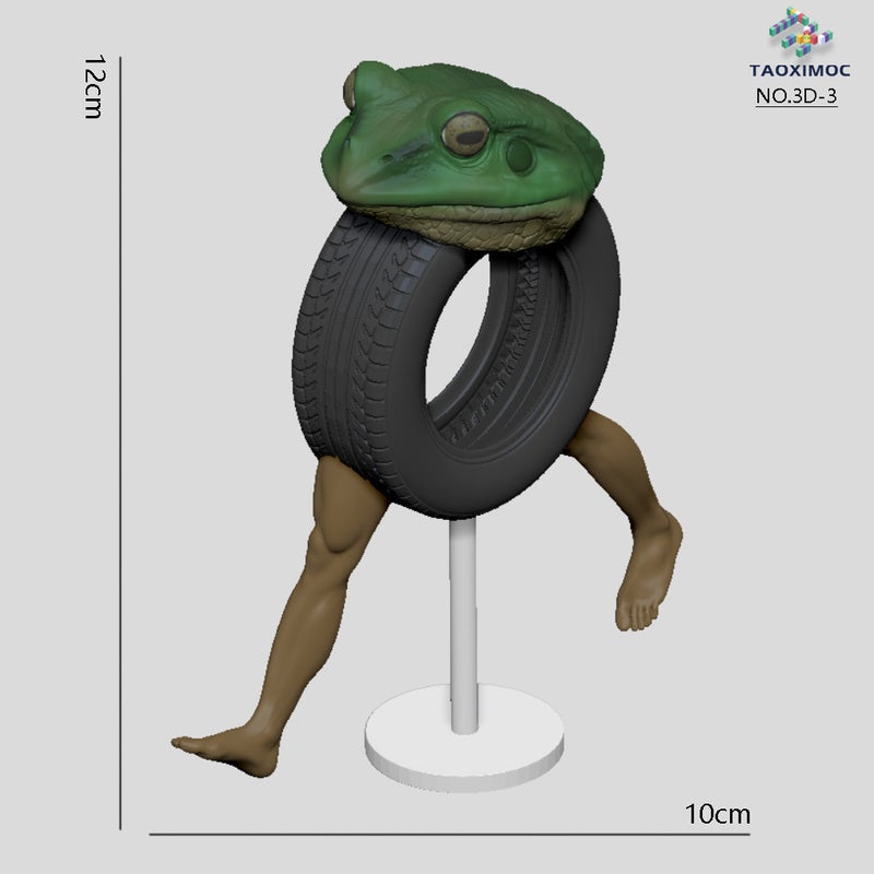 Ai American Foreign Classic Of Mountains And Seas Series Wooden Stick Man Running Shoes Shark Crocodile Aircraft 3D Printing Series Model Figure - Image 5