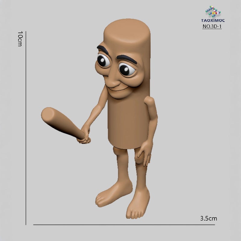 Ai American Foreign Classic Of Mountains And Seas Series Wooden Stick Man Running Shoes Shark Crocodile Aircraft 3D Printing Series Model Figure - Image 3