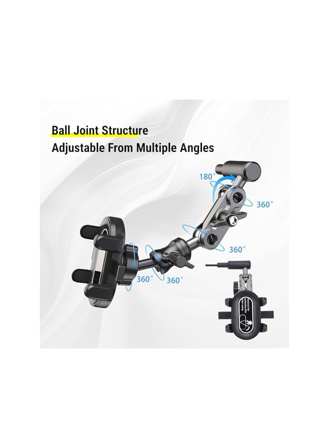 S-TOP A Pillar Grab Handle Phone Mount, 360 Rotation Adjustable Car Phone Holder with Spherical Joint for Tank 300 500 Pajero, Secure Stable Support Off Road Bumpy Road (4 Claw) - Image 2