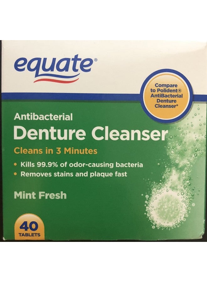 أقراص إيكويت لتنظيف أطقم الأسنان بنكهة النعناع المنعش المضادة للبكتيريا، 40 قرصًا