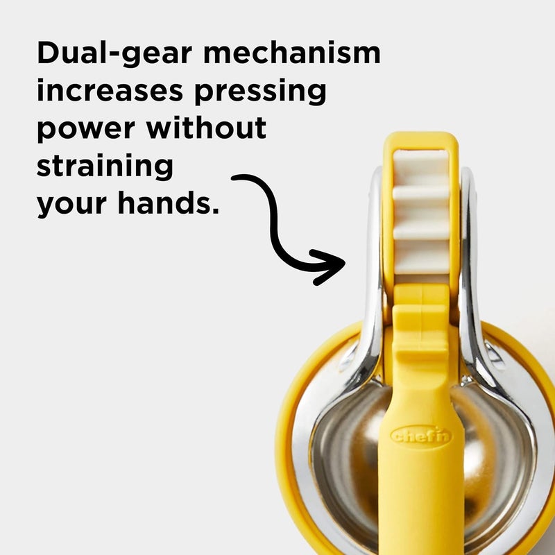 Chef'n FreshForce Citrus Juicer - Yellow Manual Juicer for Lemons and Limes - Image 4